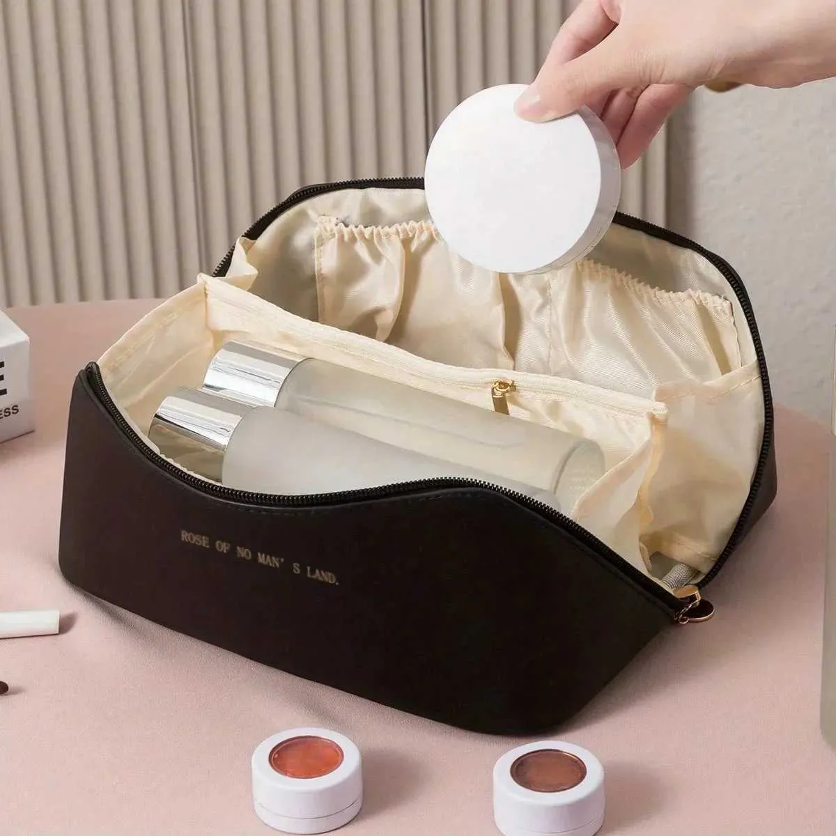 Make-up-Toilettenset Aufbewahrungsbox für Damen Make-up Reise-Organizer mit Reißverschluss Y241023_voghion.com