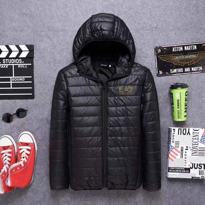 Men's Clothing 24 Cross border Fashion Autumn and Winter Letter Print Men's Slim Fit Cotton Hooded Jacket