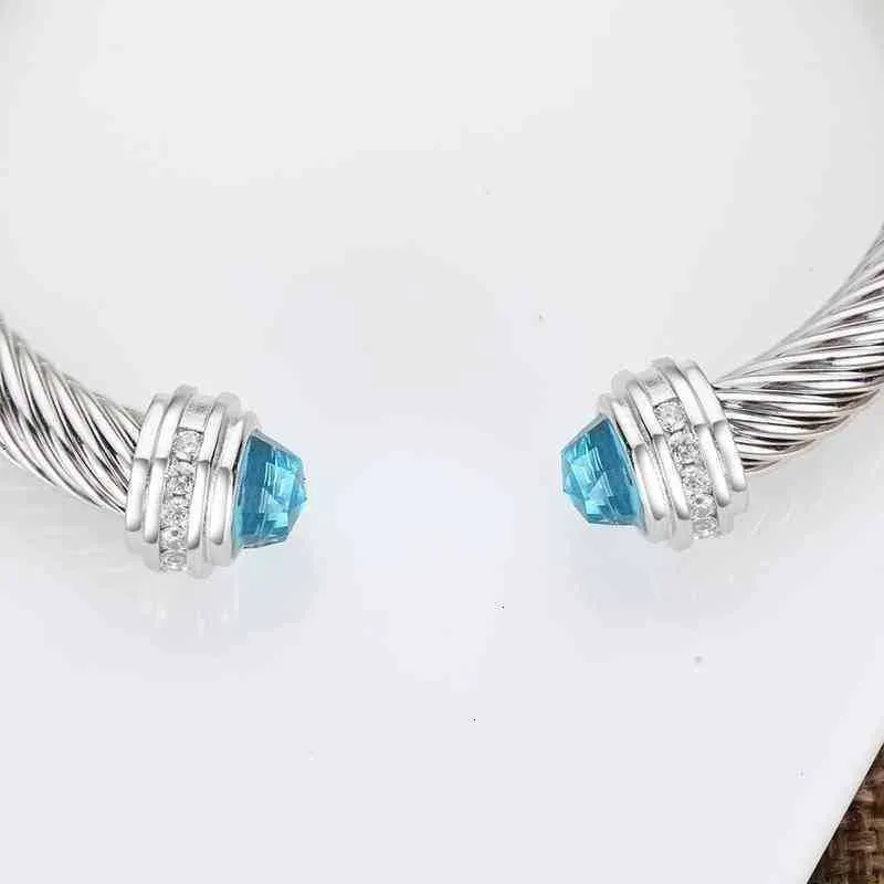 Twisted Cable Cuff Bracelet For Women Silver Designer Bangle_voghion.com
