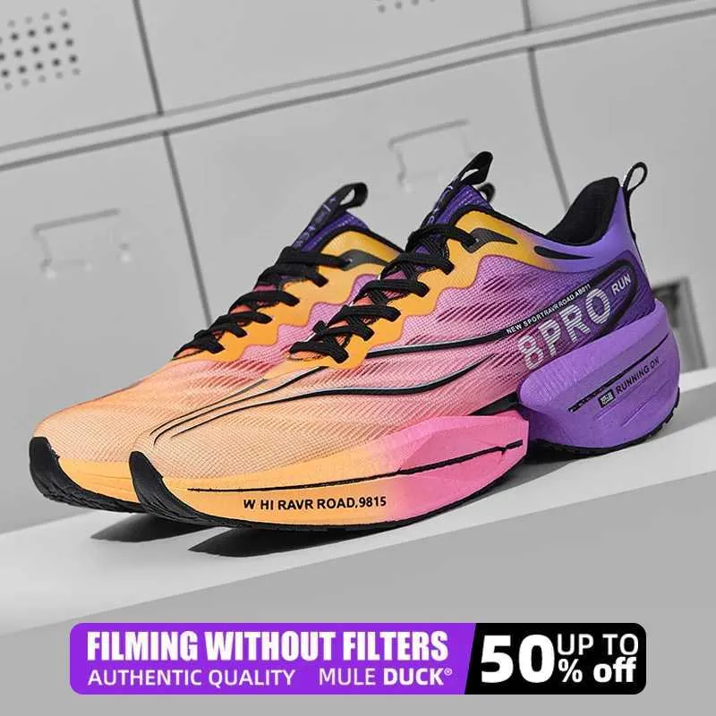 Scarpe da corsa sportive con piastra in carbonio Speciality Marathon Air Cushion da uomo, traspiranti, leggere e comode, antiscivolo._voghion.com