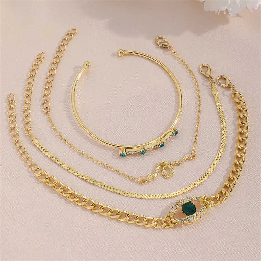 Sindlan 4PCS Set Bracelet For Women High Quality Diamond Zircon Jewelry Sets_voghion.com
