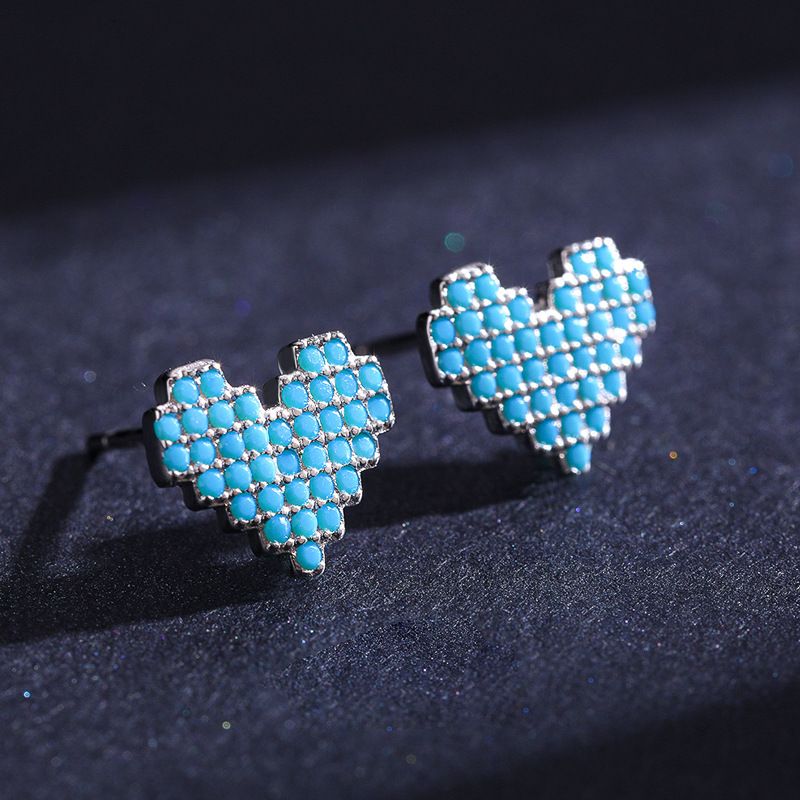Sterling Silver Zircon Drop Stud Earrings For Women Wedding Gifts_voghion.com
