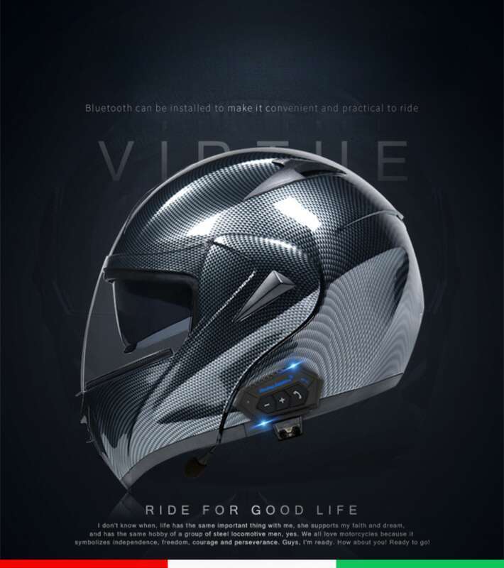 Speciálně navržená pánská odhalená helma VIRTUE pro elektrické motocykly s Bluetooth, běžecká helma může být vyrobena z nové_voghion.com