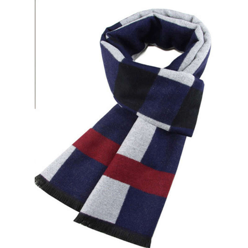 New Men's Scarves, Warm Thick Plaid Cashmere Scarves For Autumn And Winter_voghion.com