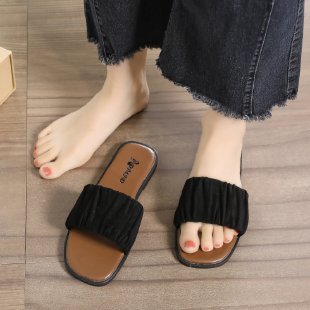 Papuci de plajă cu o singură linie, de la haute couture franceză, pentru femei, de vară, Ins 2024, noi sandale de plajă cu fund plat_voghion.com