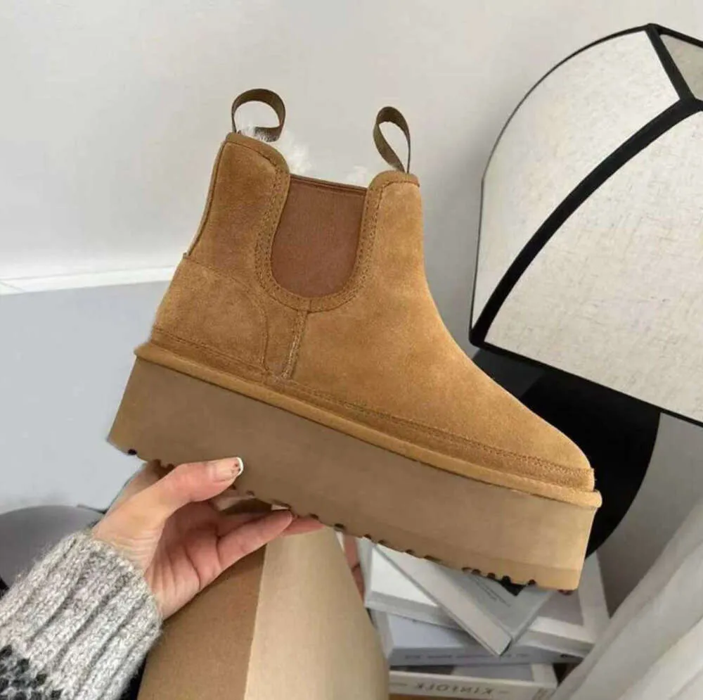 australia Neumel Platform boots women shoes Chesut black Designer flat snow boot winter comfprt provide high-quality_voghion.com