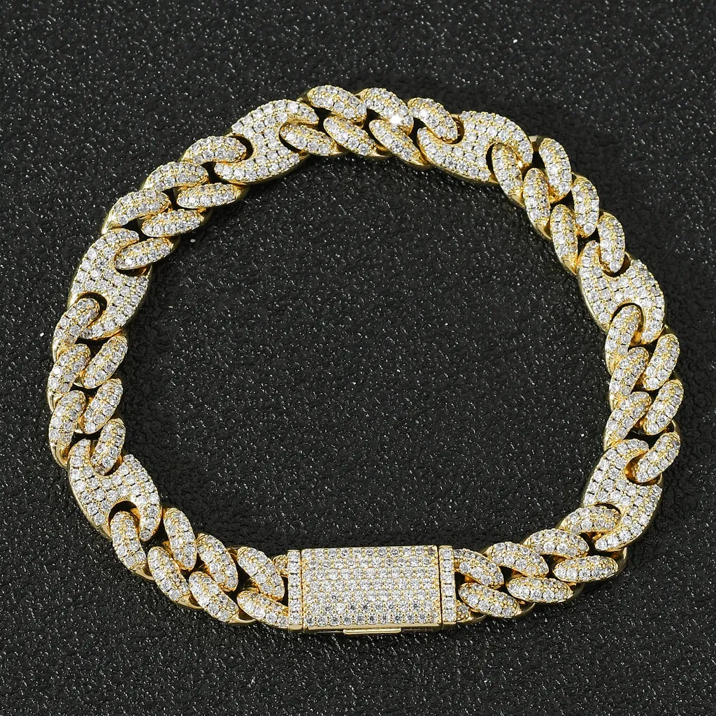 Mossan Diamond Miami 10 mm breiter Pig Nose Trend-BH mit Mikroeinlage aus Zirkonia, kubanische Kette für männliche und weibliche Rapper, Hip Hop_voghion.com