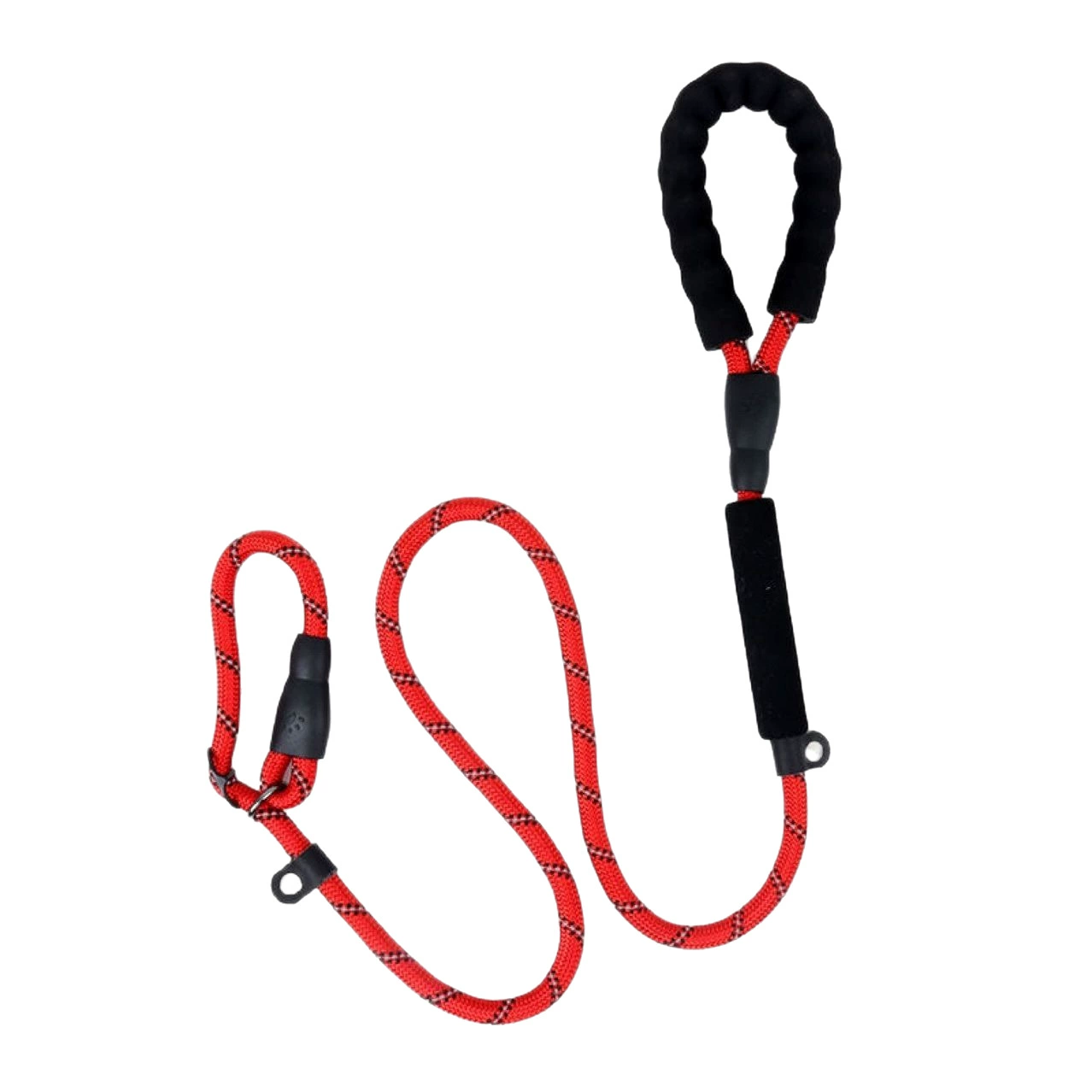 Heavy Duty Reflective Dog Slip Lead Adjustable Rope Leash Black_voghion.com