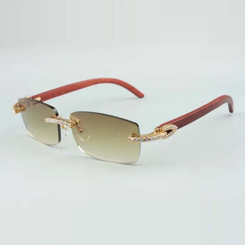 Occhiali da sole alla moda Montature per occhiali da sole con diamanti infiniti 3524012 con gambe in legno e lenti da 56 mm_voghion.com