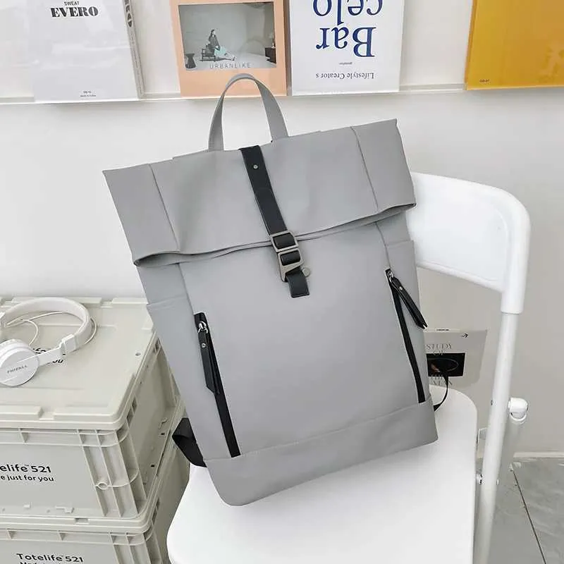 Damen Freizeit Großer Rucksack Männer Laptoptasche Ladys Nylon Roll Top Männlich Reisetasche Port Schulrucksäcke Für Teenager_voghion.com