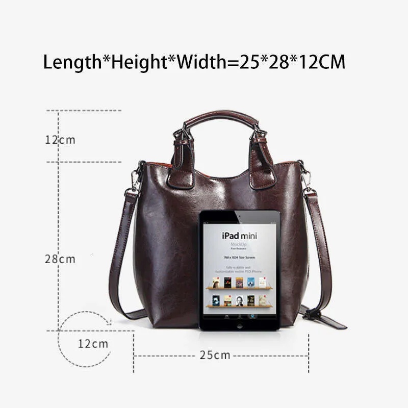 Zncy 100% Gnuin Lathr -käsilaukku Rtro Coff Women Casual Tot Buckt Bag Classic Black Lady Crossbody Mssngr_voghion.com