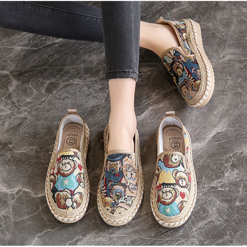 Country sail women summer old Beijing cloth mother leisure lazy people a slip-on thick sole fashion tide shoes_voghion.com