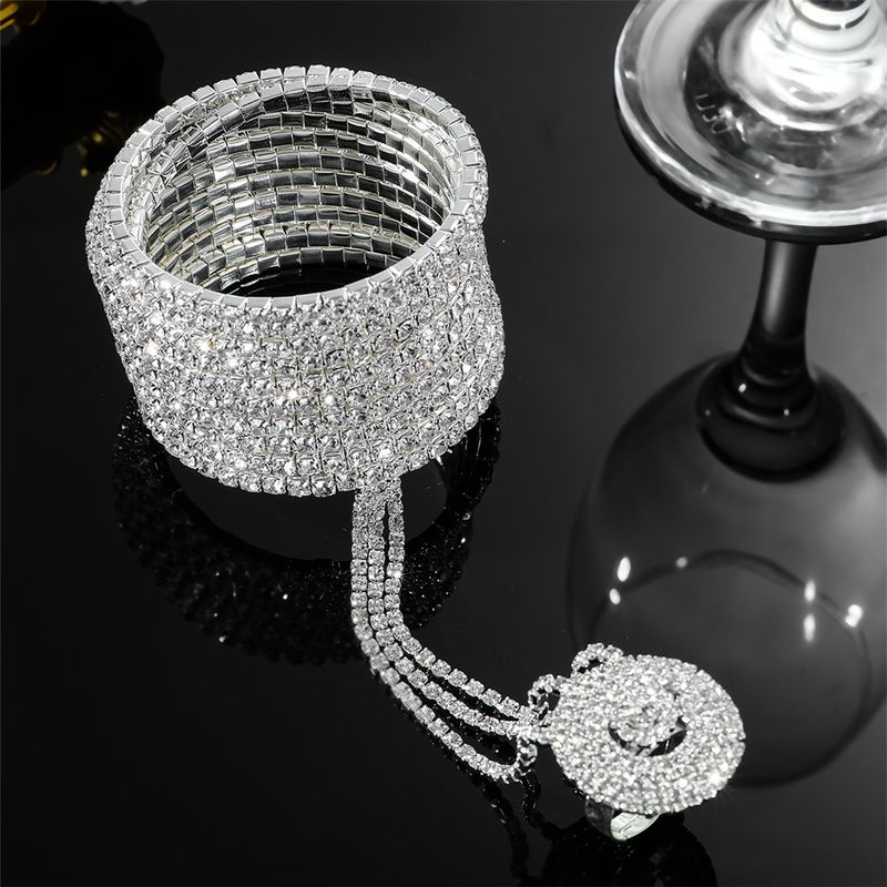 moda multistrato Rhie per donna, braccialetto lucido con diametri completi, catena elastica per dita, gioielli da sposa_voghion.com