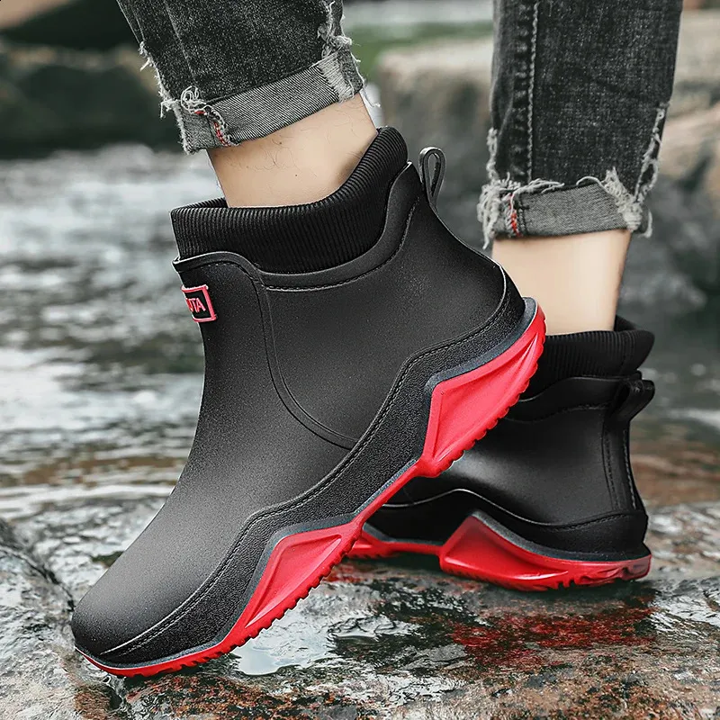 Scarpe da pioggia basse impermeabili antiolio invernali da uomo e da donna, foderate in peluche, in PU, antiscivolo, taglia EU 36-44 250122_voghion.com