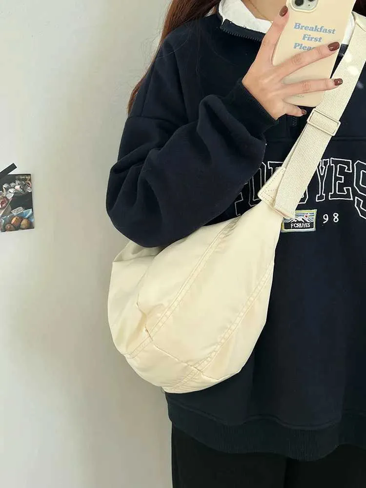 Crossbody Puszyste Płócienne Buty Duża Pojemność Casual Sportowa Torebka Damska Podróżna Szkoła Torba Listonoszka Y241109_voghion.com