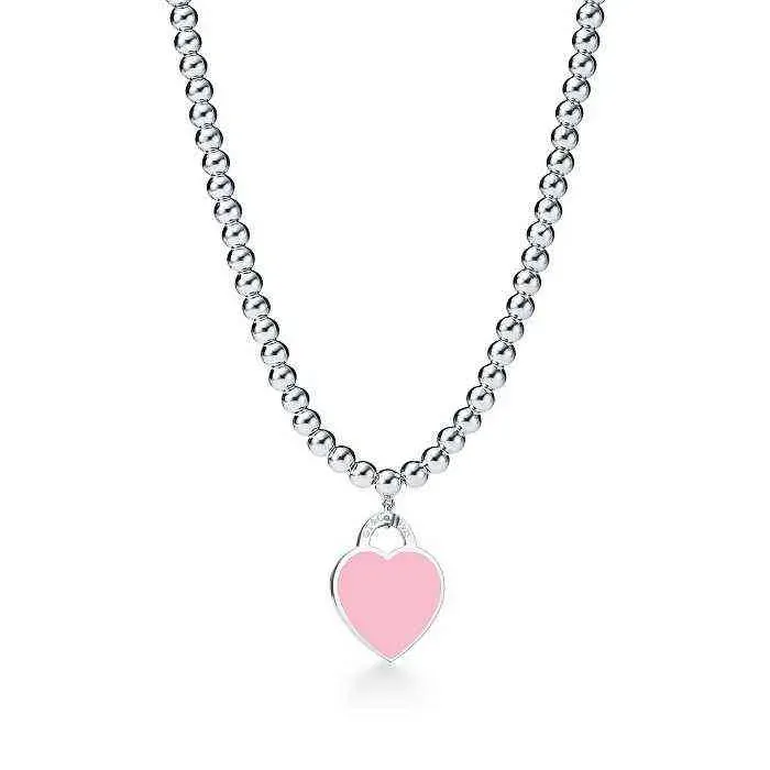 Collane per donna Gioielli Tiffanys neri Collana a forma di cuore in smalto colorato Collana all'ingrosso gioielli ciondolo 8ed_voghion.com