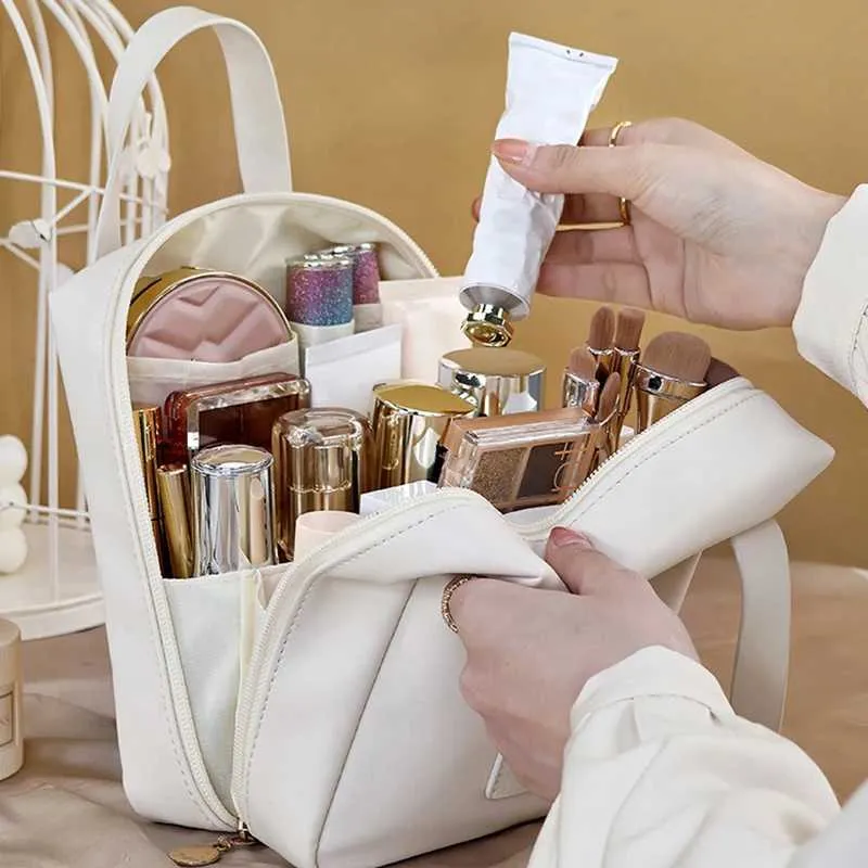 Borsa organizer per il trucco alla moda, portatile, di grande capacità, impermeabile e di alto valore estetico Y241023_voghion.com