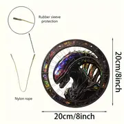 Alien Suncatcher - 8" Round Acrylic Decor. Whimsical Spring/summer Wall Art For Window, Porch Or As A Housewarming Gift._voghion.com