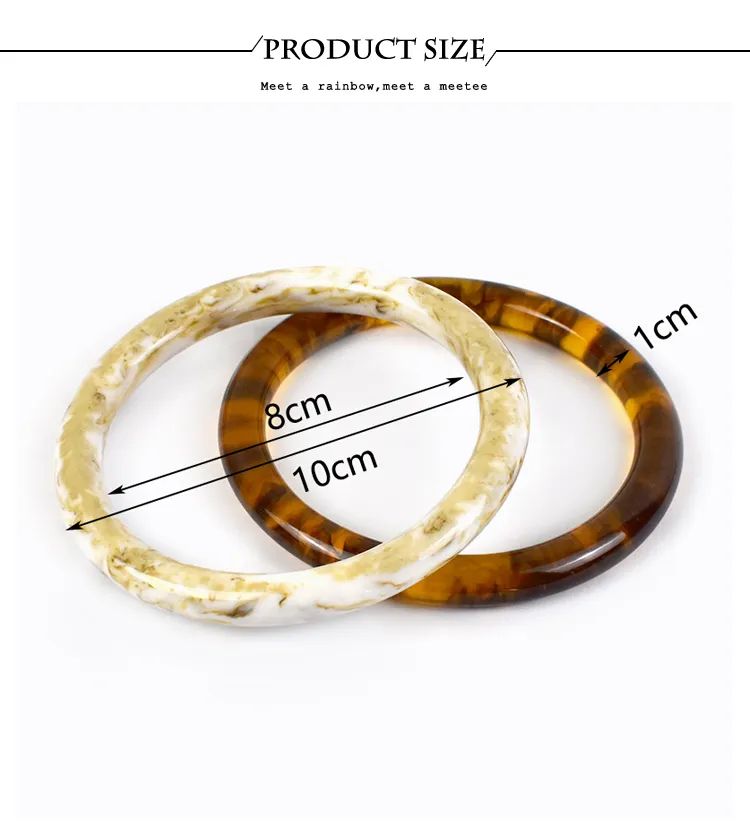 2 Stück = 1 Paar Deepeel 10 cm Harzring Taschengriff Mode Runde Griffe Nähklammern Handtaschen Handarbeit DIY Handwerk_voghion.com