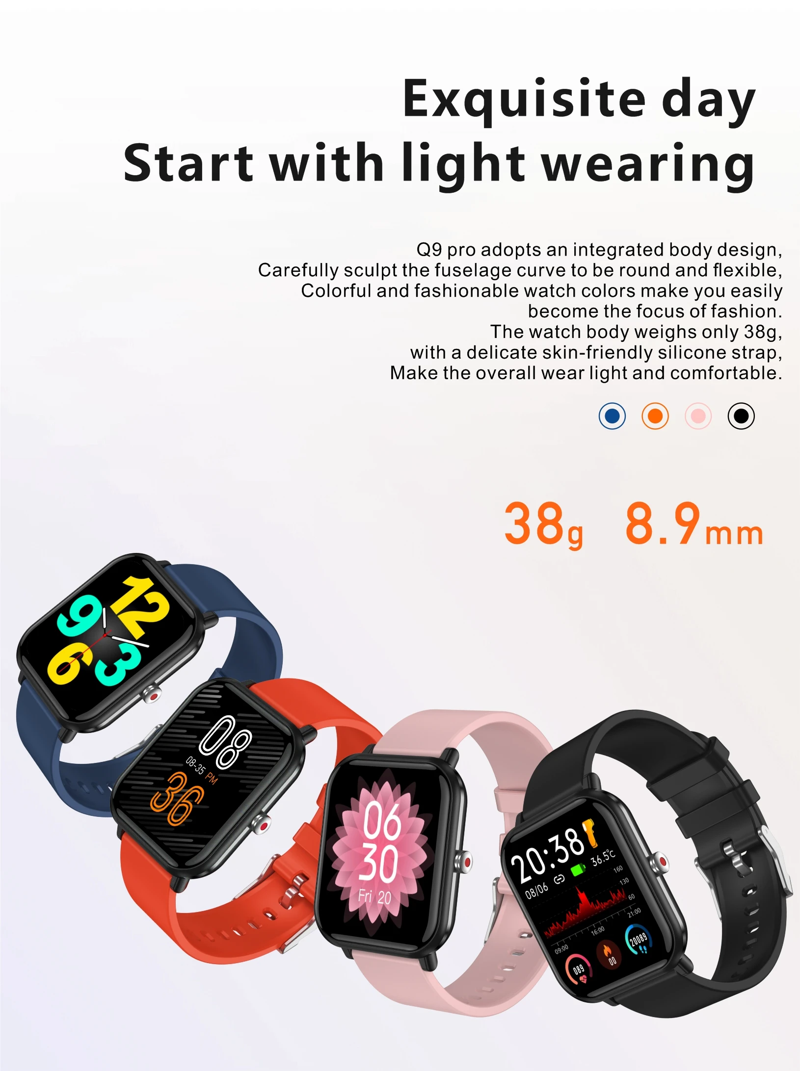 SmartWatch, Fitness Tracker with 24 Sports Modes, Monitor Step Calorie Counter, 1.7" Touch screen Smartwatch Fitness Watch for Android iPhone_voghion.com