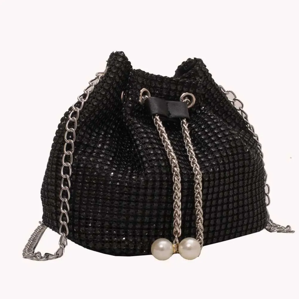 Moda Rhie Handbags Shiny Dia Bucket Wedding Party Shoulder Underarm Bag per le donne Shoppin241211_voghion.com