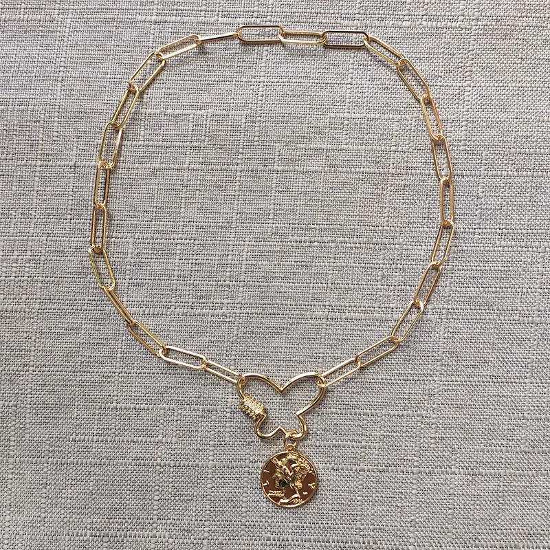 Colliers à pendentif pour femmes, chaîne à maillons épais, papillon, spirale, mousqueton, fermoir ras du cou, boucle en zircone cubique, bijoux_voghion.com