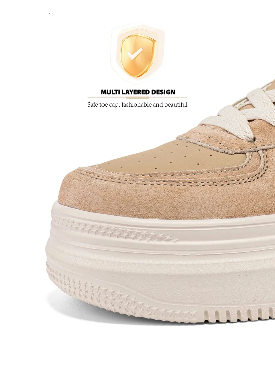 Platform Sneakers For Women Comfortable White Leather Skate Shoes_voghion.com