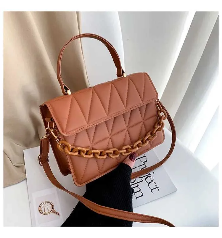 Gesteppte Umhängetasche Für Damen Mit Kette Als Schultertasche_voghion.com