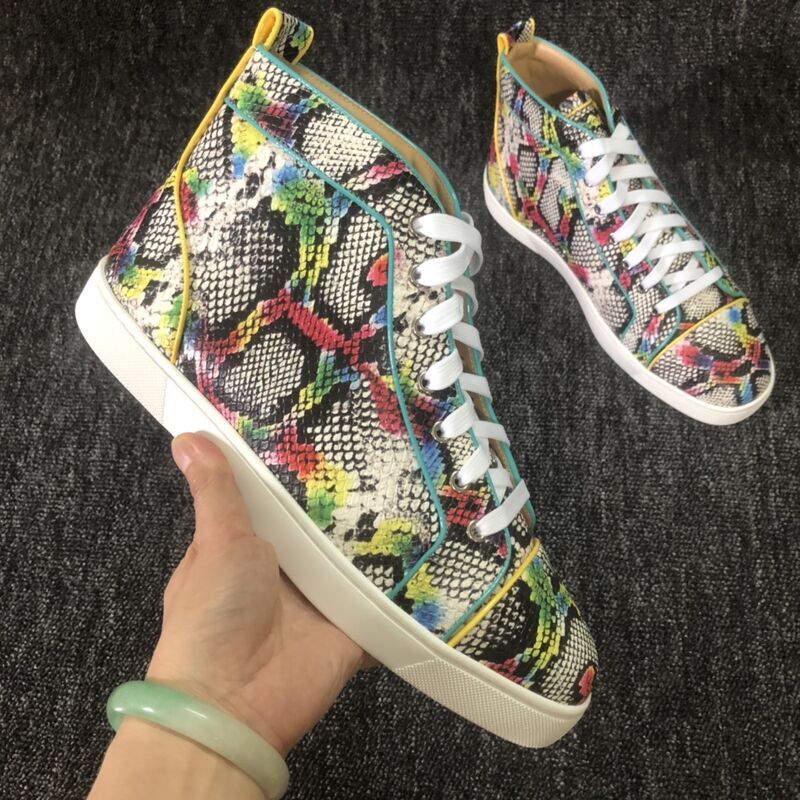 Chaussures à semelles rouges cloutées CL, chaussures à lacets à motif strass clouté à coupe haute, chaussures pour femmes tendance et personnalisées,