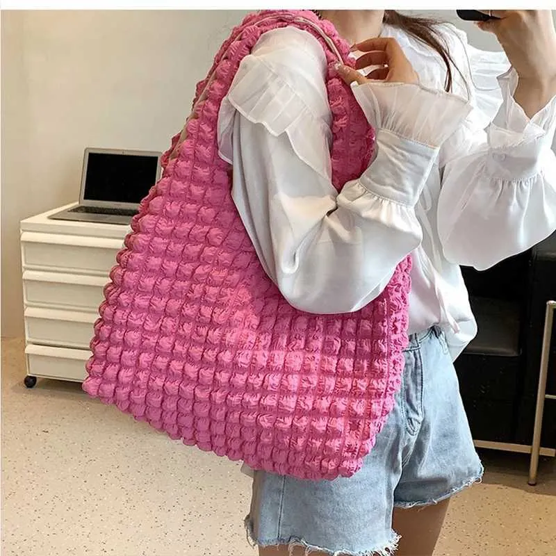 Ydlns Été Plissé Nuage Femelle Bonbon Couleur Grande Capacité Sac À Bandoulière Sacs À Main Shopping Filles Pochette Fourre-Tout_voghion.com