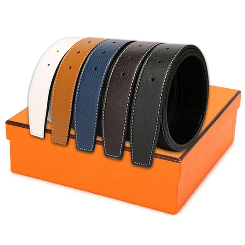 Mit Box Designer Mode Herren Business Ceinture Glatte Gold Sier Schnalle Echtes Leder Gürtel Für Männer Taille Gürtel_voghion.com