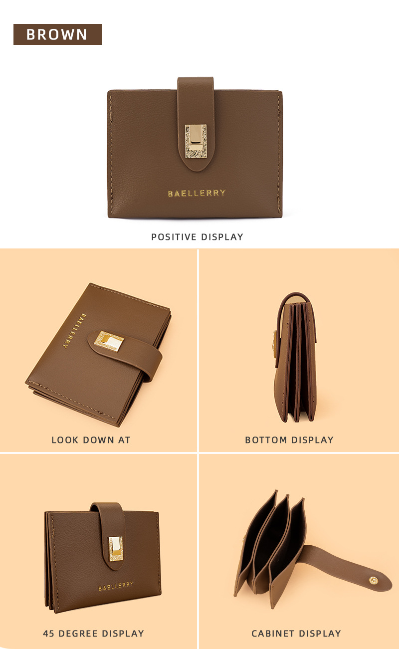 Baellerry new ladies card holder Korean style fashion buckle coin purse versatile light and compact wallet wholesale_voghion.com