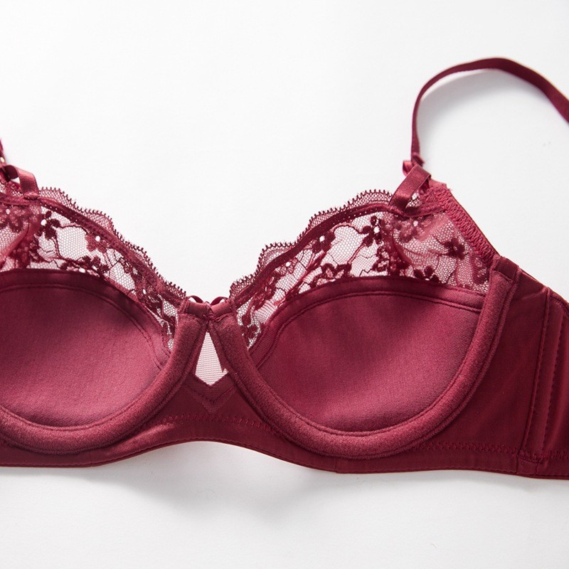 Französischer Spitzen Minimizer Bh Für Große Oberweite Rot_voghion.com