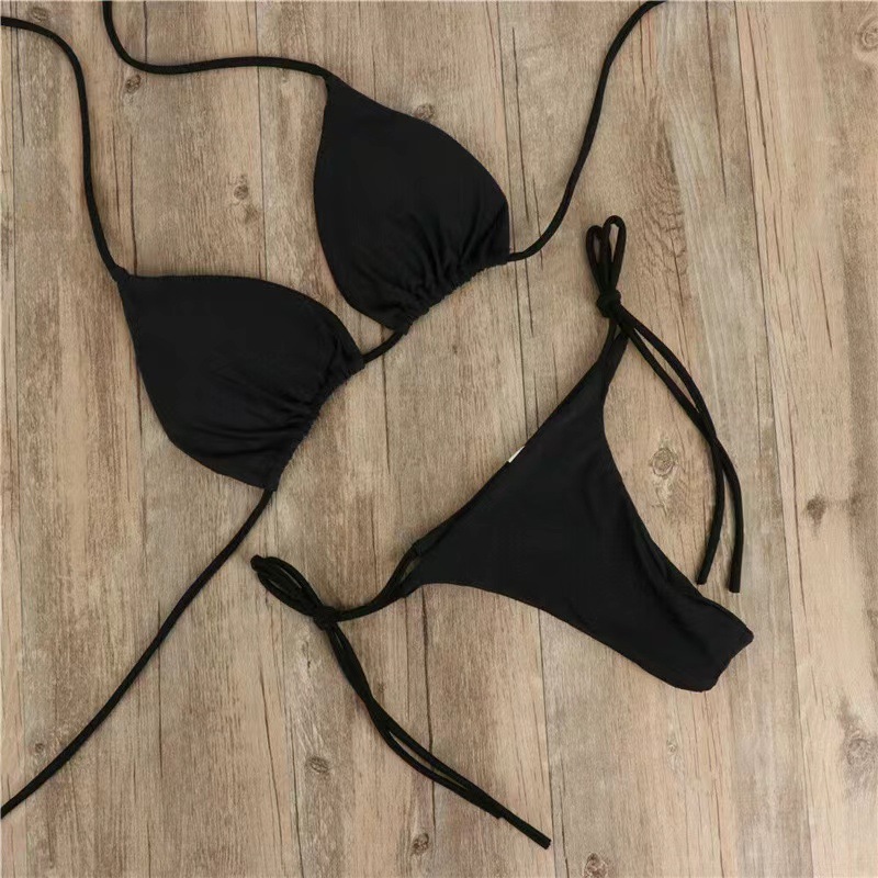 Women's Clothing Swimsuit With Chest Pads Three Point Sexy Swimsuit Women's Split Adjustable Laces