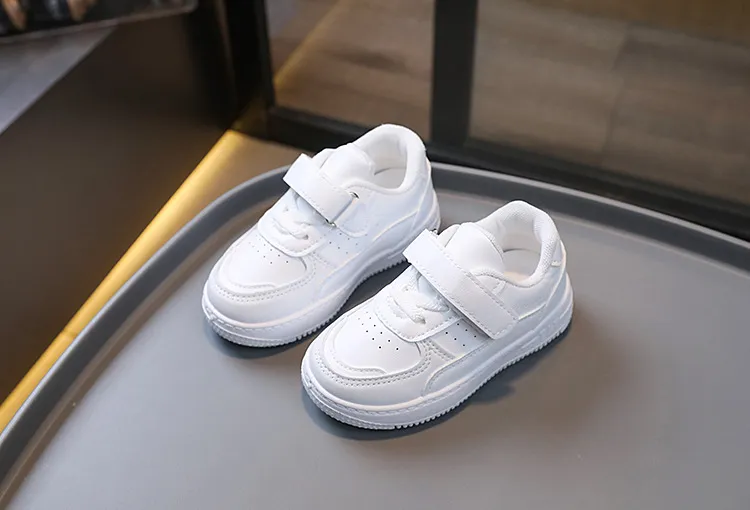Students Tennis Sneakers Kids Spring Autumn Boys Girls Sports Happysteps Casual Board Leather Soft Soled Children White_desvips.com