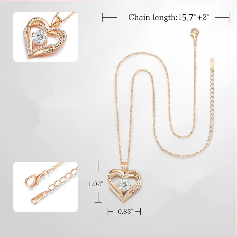 Collier pendentif en forme de cœur avec pierre de naissance_voghion.com