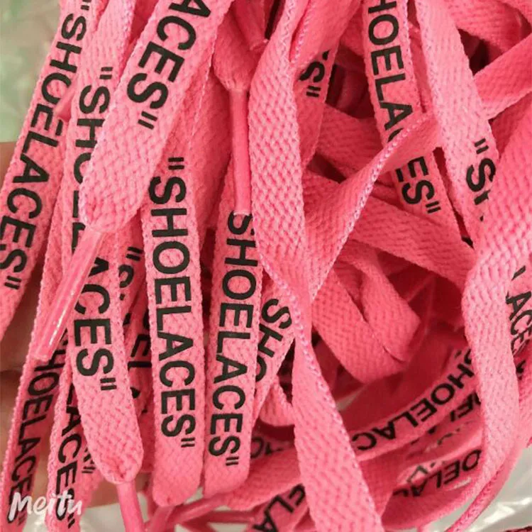 Parti di scarpe Accessori Nuovo Colorfuls Lacci Lettere piatte 8Mm Lacci per scarpe stampati su entrambi i lati Serie di lacci per scarpe neri e bianchi_voghion.com
