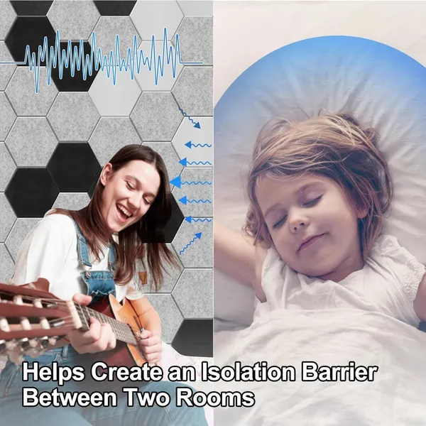 Hexagonal Sound Panels Acoustic Wall Tiles For Home Studio Office_voghion.com