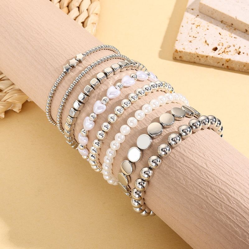Bohemian Style Women's Multi Layer Beaded Set Personalized Copper Beads Pearl Design Niche Stacking Bracelet_voghion.com