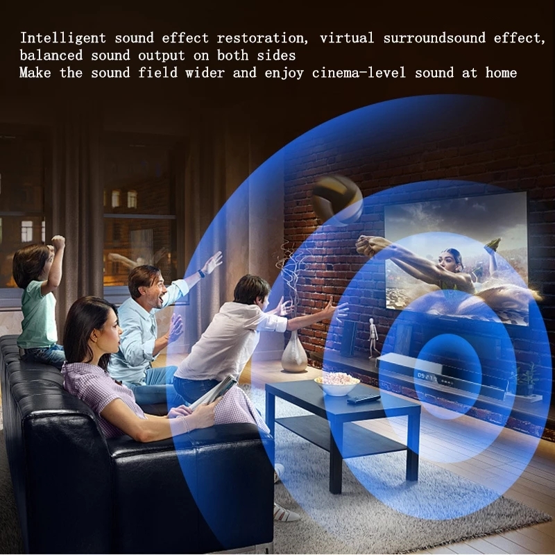 80W TV Soundbar Home Theater System Powerful Wireless Echo Wall Bluetooth Speaker 2.1 Channel Subwoofer Surround Clock Speaker_voghion.com