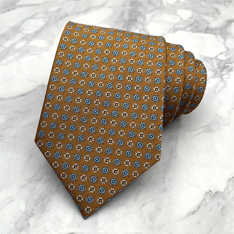 Corbata para hombre, color naranja champán, para traje de negocios, camisa, accesorios para uso diario, básica, impresa a mano, edición ancha, 8 cm_voghion.com