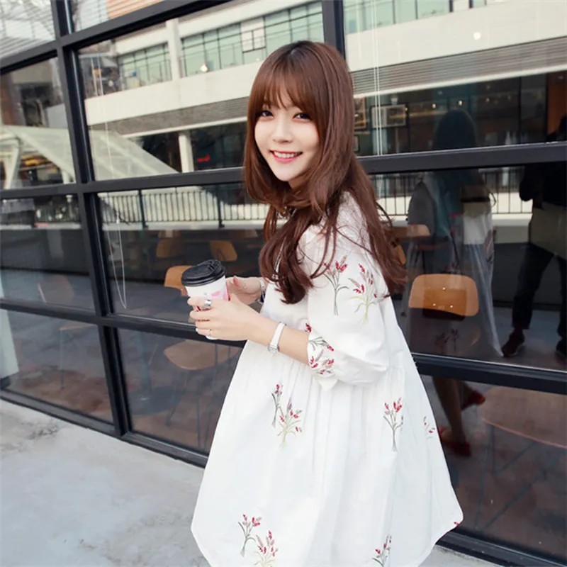 Robes vêtements chine robe florale coton lâche pour les femmes enceintes vêtements décontracté grossesse maternité 230417_voghion.com