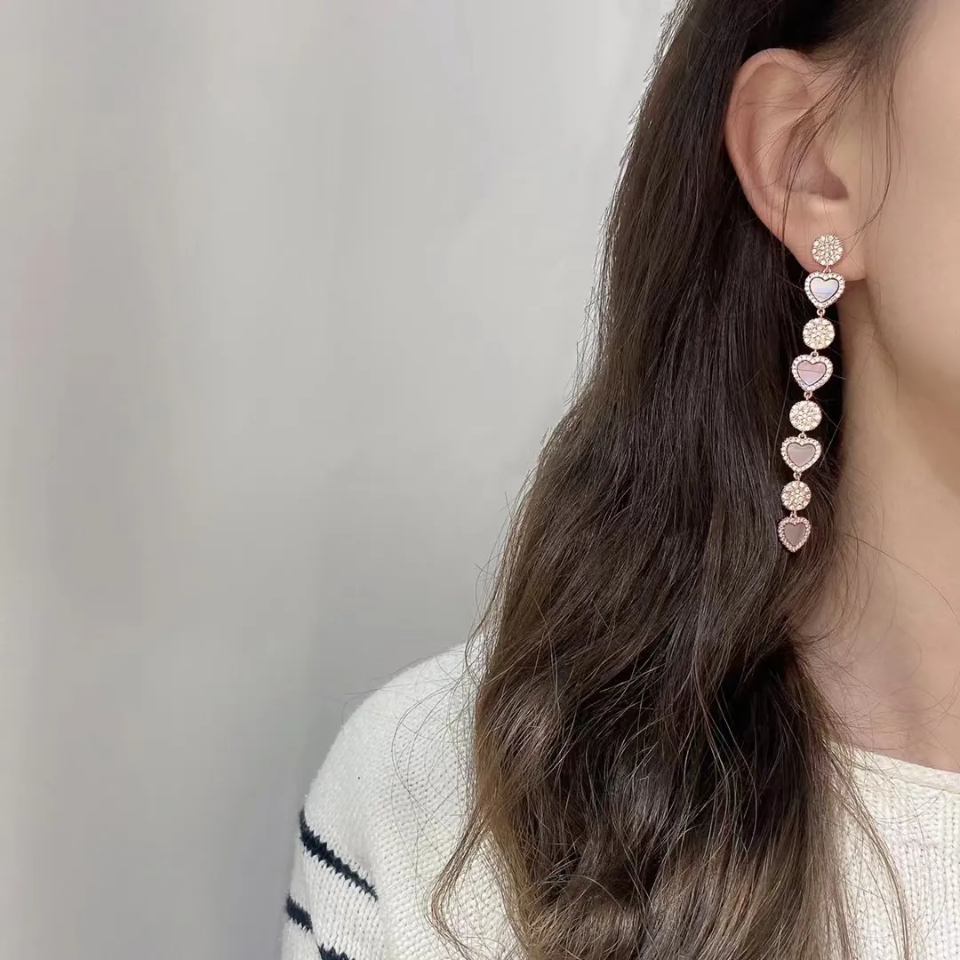 Une marque amour coeur bracelet concepteur pour les femmes charme perle élégant coeurs roses diamant turquie cohérent tennis ongles_voghion.com