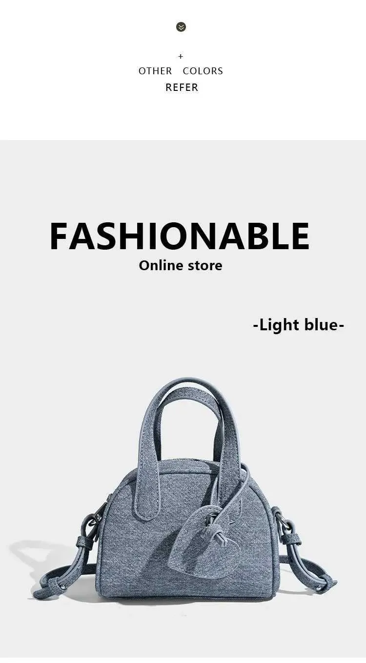 Strukturierte Damen-Denim-Handtaschen, solide, große Kapazität, lässige Schultertasche, weibliche Pendeltasche, vielseitige Umhängetasche, Jeans_voghion.com