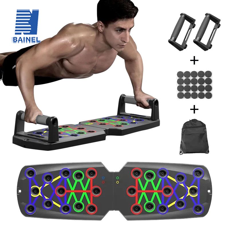 Board Tragbares, multifunktionales, faltbares Trainingsgerät Push-Up-Bar für das Heim-Fitnessstudio-Gerät Bodybuilding Fiess Sports_voghion.com