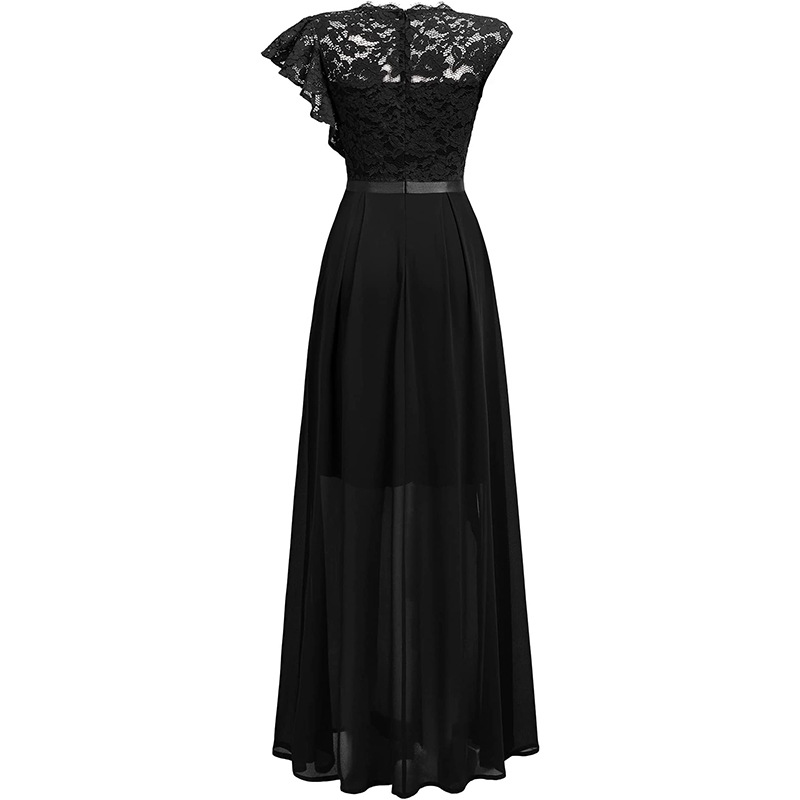 Europäischer und amerikanischer heißer Stil, Abendkleid, Spitzenstil, hoher Taille, langer Rock_voghion.com