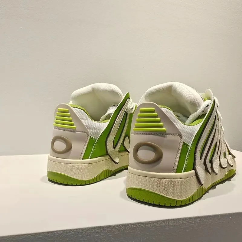 Thick Soled Round Toe Sponge Cake Couple Style Sneakers With Breathable Mh Comfortable And Versatile Casual Sports_voghion.com