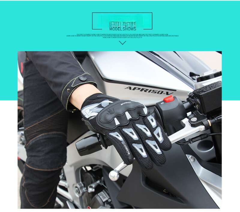 Letní rukavice, Tenká síťovina, Prodyšné, Sezónní cyklistika pro motocyklisty, Proti pádu, Terénní závody, Pánské, Na všechny prsty_voghion.com
