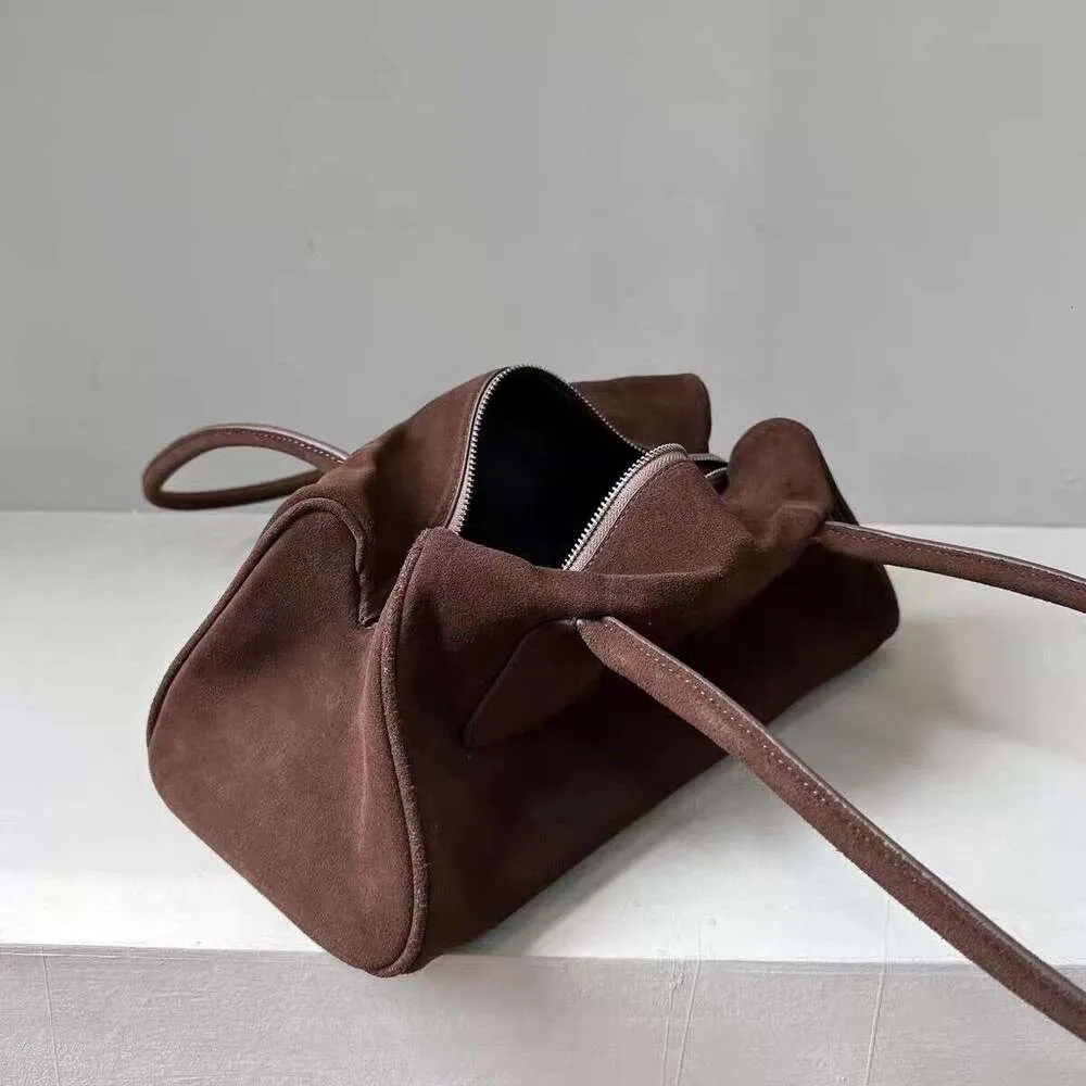 New Ins Chic Niche Stylish Pillow Bowg Tote Large Real Suede Cow Leather Women Shoulder Bag Long Handle Winter Handbag_voghion.com