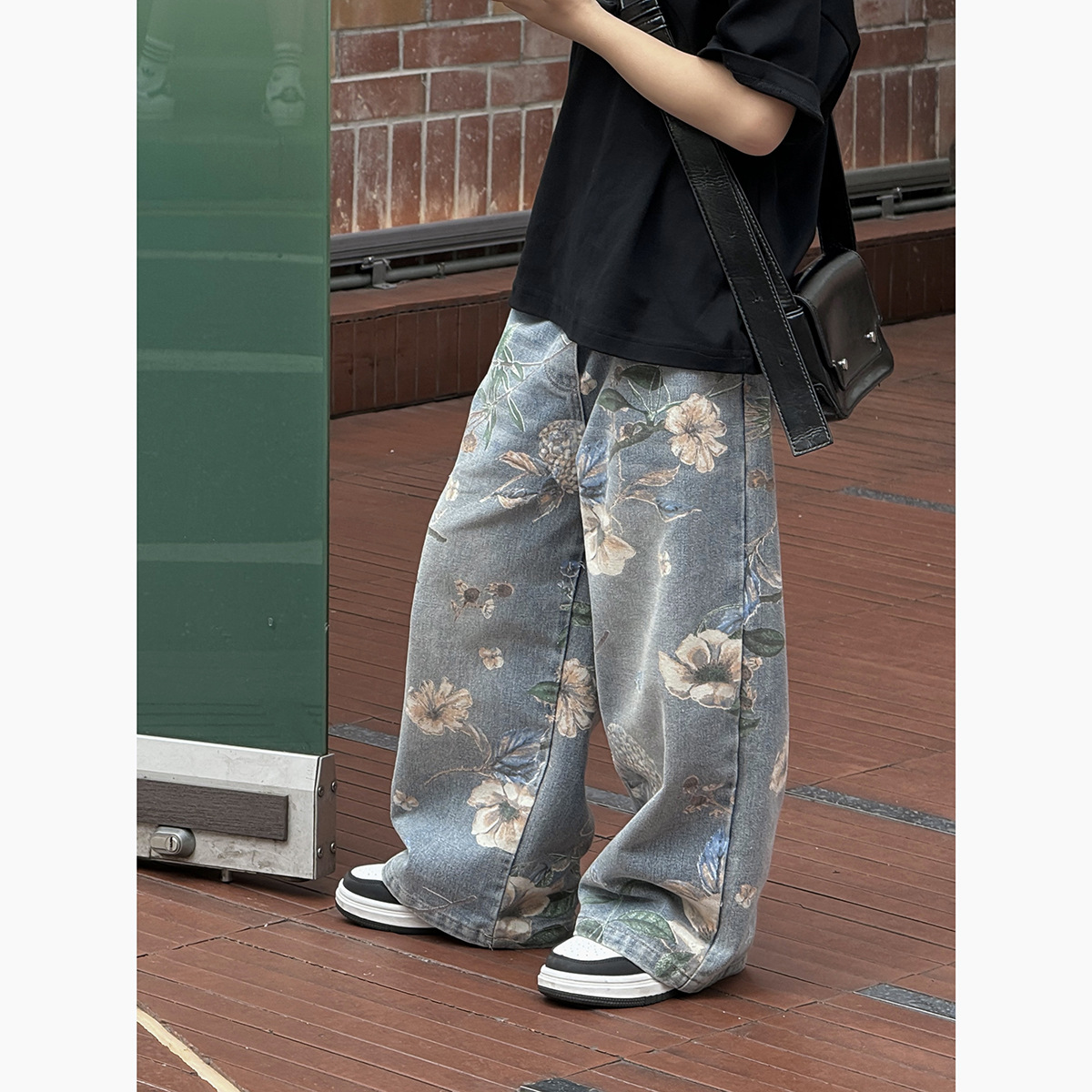 Pantalon garçon mère et enfant, jean de rue imprimé, pantalon droit pour bébé_voghion.com